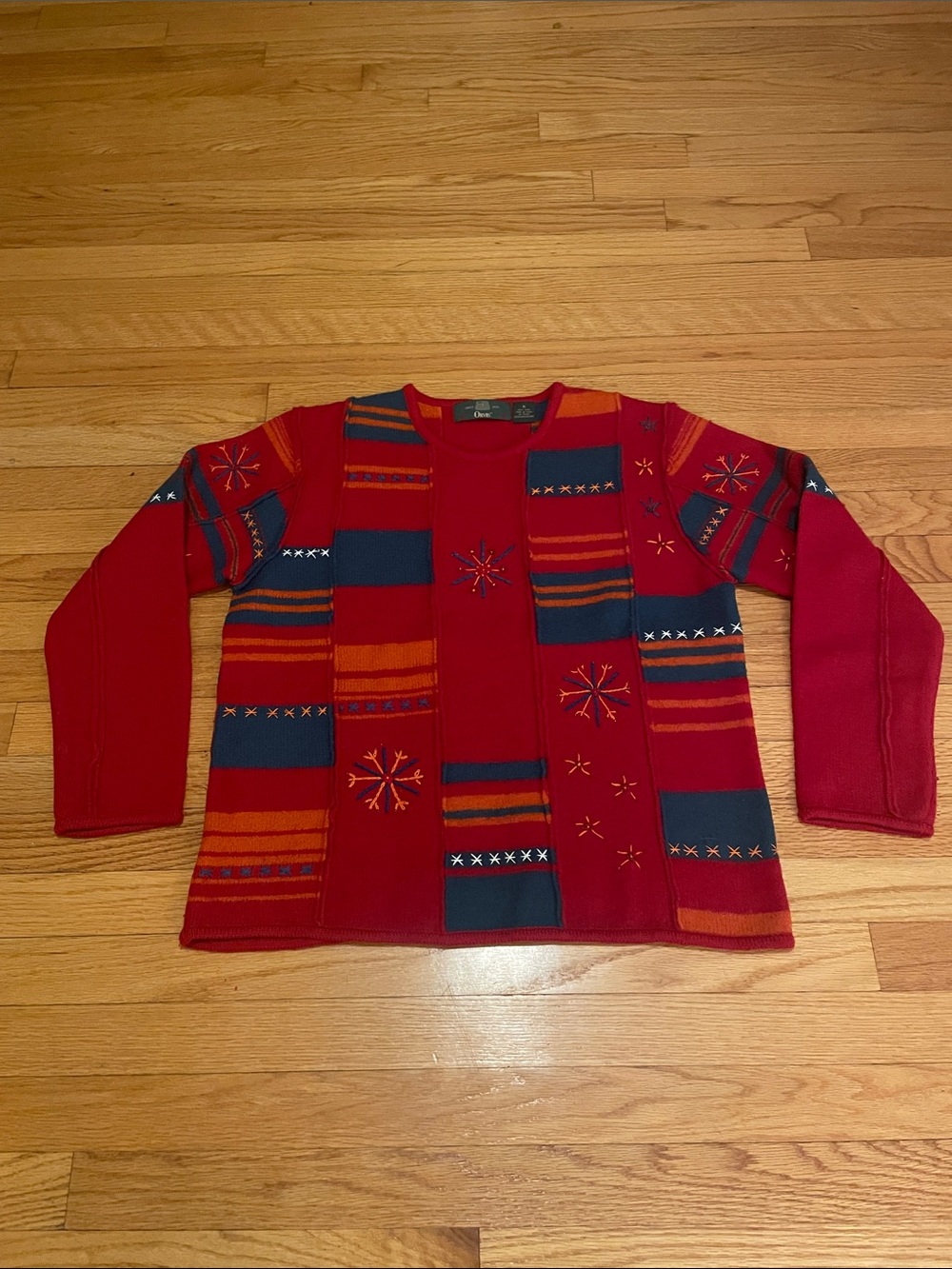VTG Orvis sweater Christmas wool pullover knit size medium